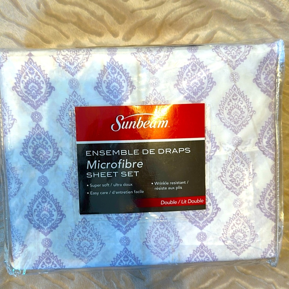 New Sunbeam Microfibre Double Sheet Set